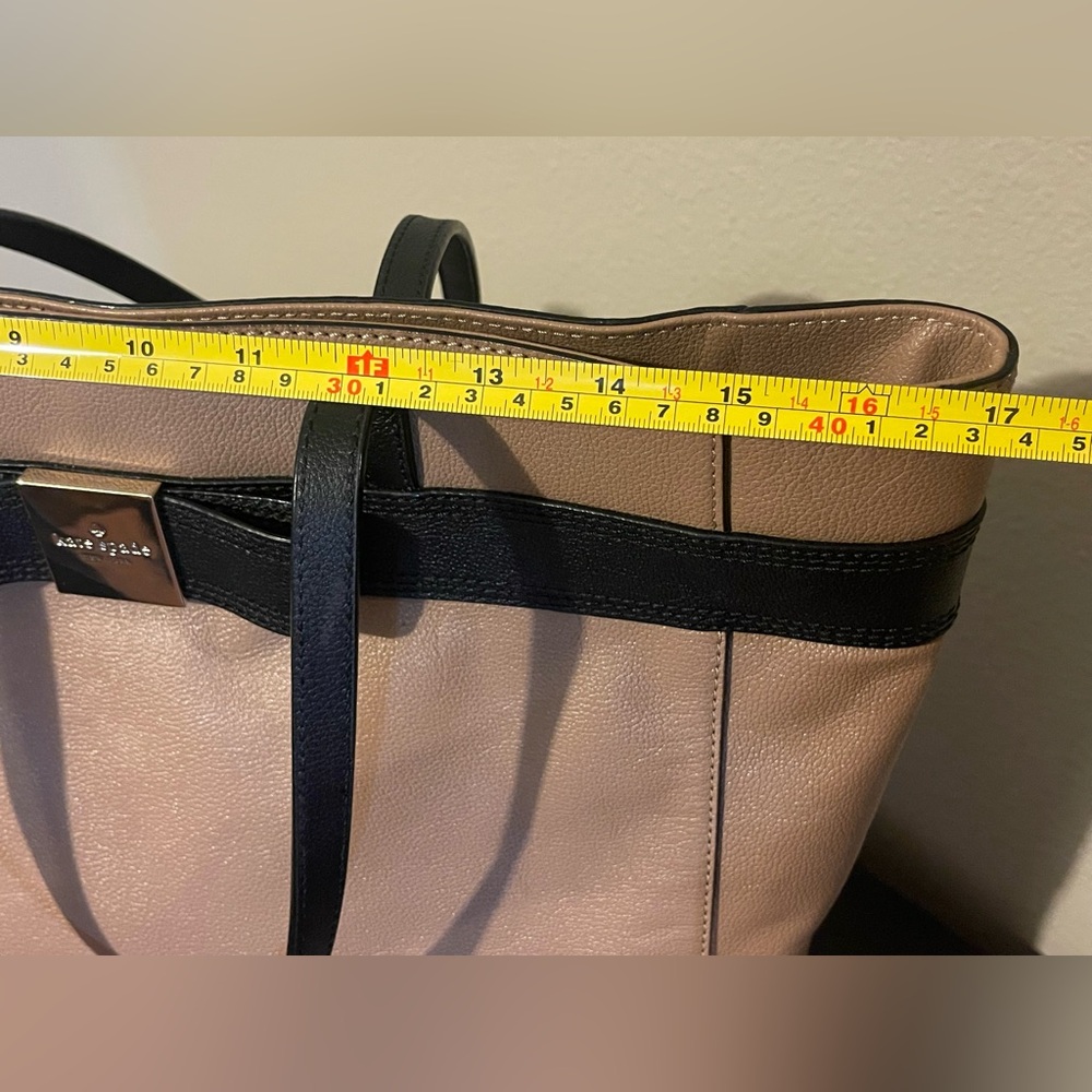 Kate Spade Dune & Black Leather Tote - Picture 8 of 11